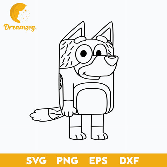 Bandit outline svg, Bluey Svg, Bluey Vector, Bluey Alphabeth, Bluey Cutfile, Bluey Clipart, Cartoon svg, png, dxf, eps file