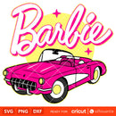 Barbie Car Svg, Barbie Doll Svg, Girly Pink Svg, Retro Svg, Cricut, Silhouette Vector Cut File