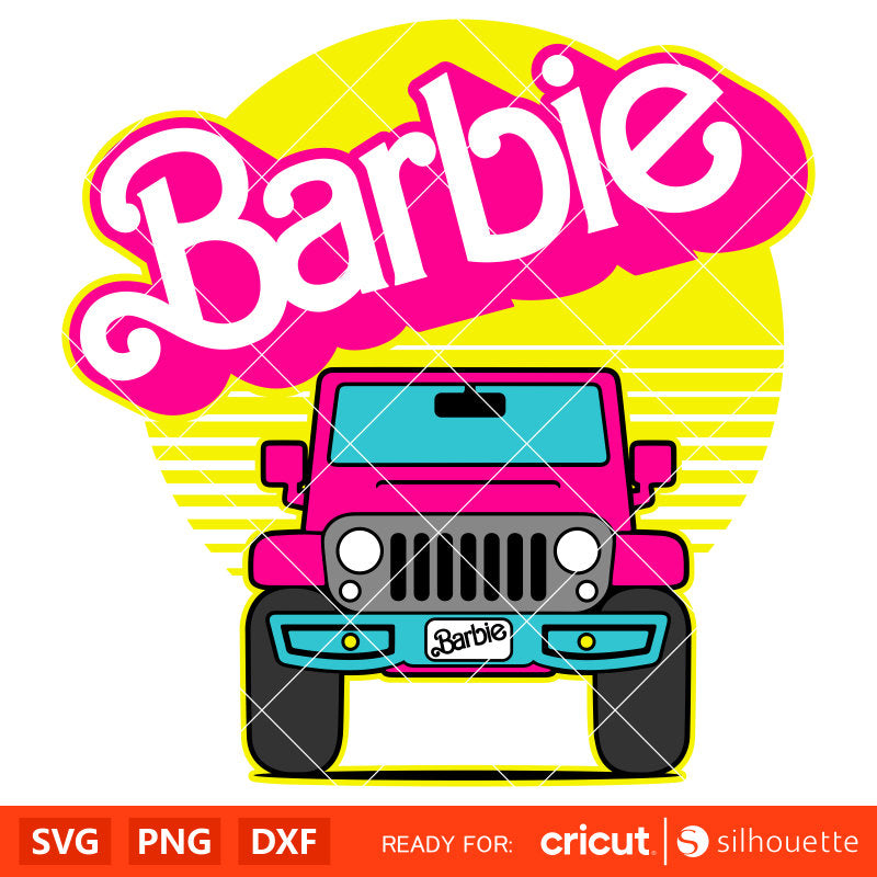 Barbie Offroad Jeep Svg, Barbie Doll Svg, Girly Pink Svg, Retro Svg, Cricut, Silhouette Vector Cut File