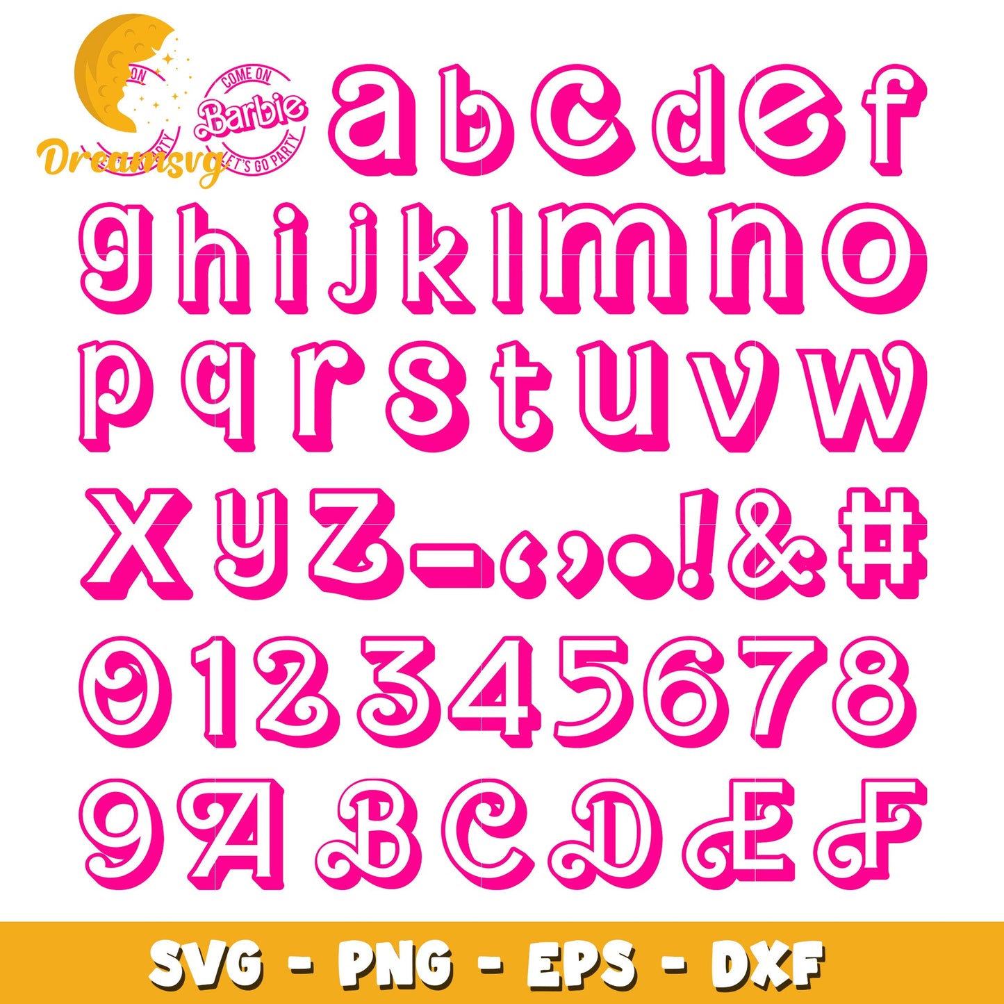 Barbie font design bundle svg, barbie font logo svg, barbie svg