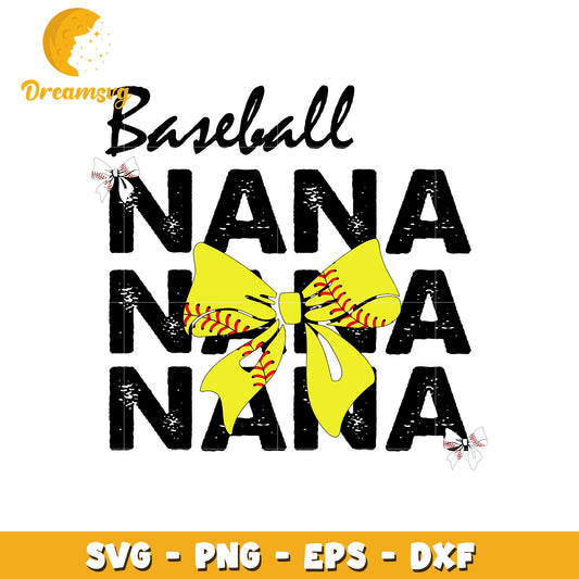 Baseball bow custume nana svg, cute bow svg, baseball svg