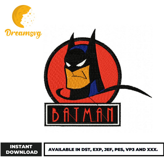 Batman head embroidery design