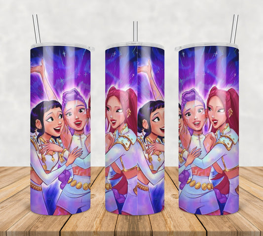 Beautiful girls huntrix tumbler png, huntrix girls tumbler png, beautiful huntrix tumbler png