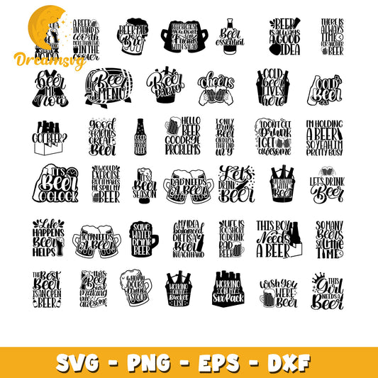 Hello beer goodbye problem bundle svg, let's drink beer svg