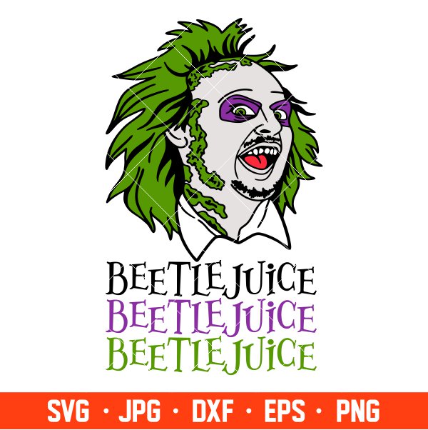 Beetlejuice Face Svg, Trick Or Treat Svg, Halloween Svg, Spooky Season Svg, Cricut, Silhouette Vector Cut File