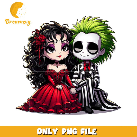 Beetlejuice love couple png, Beetlejuice halloween movies png