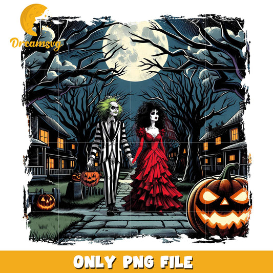 Beetle juice and wife png, happy halloween png, halloween toys png