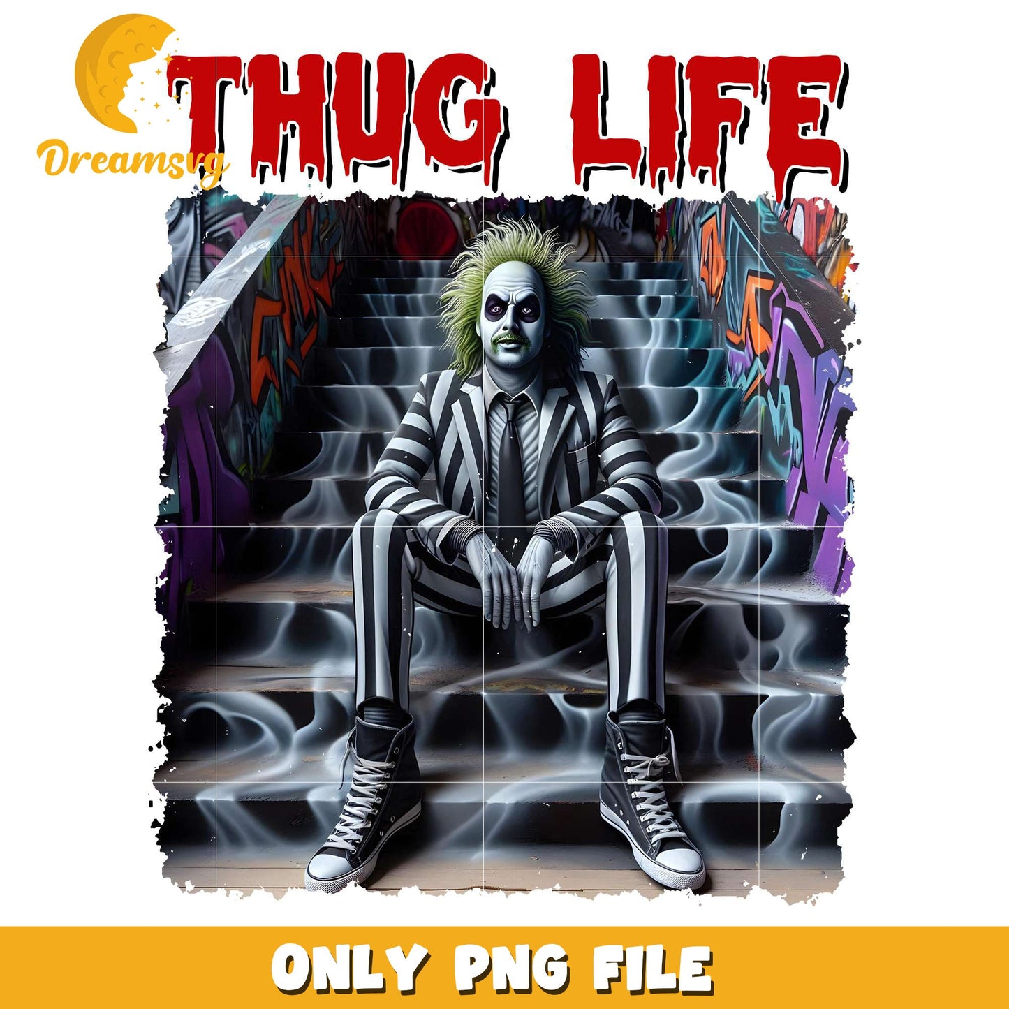 Beetlejuice thug life png, halloween era png, halloween candy png
