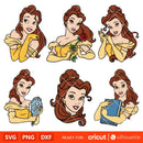 Belle SVG Bundle, Beauty and the Beast Svg, Princess Svg, Disney Svg, Cricut, Silhouette Vector Cut File