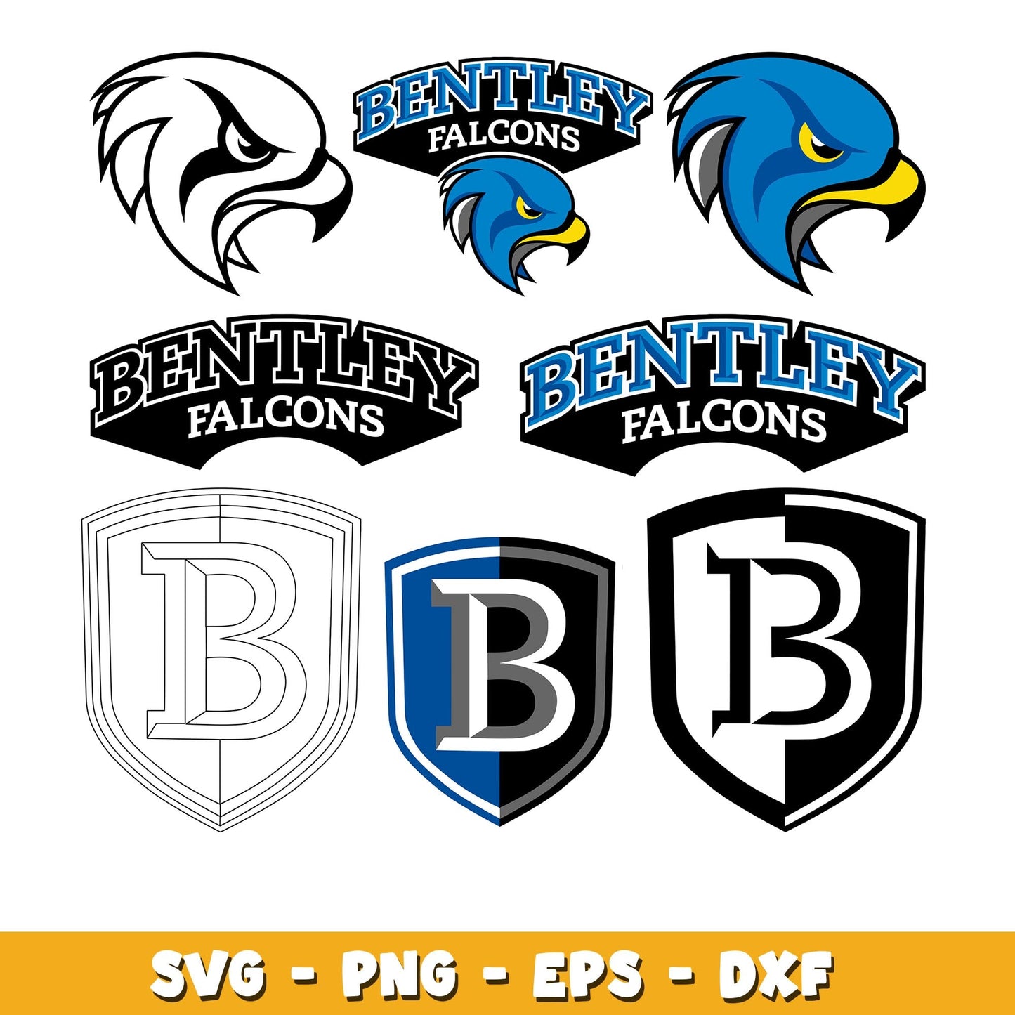 Bundle Logo Bentley Falcons  svg,  Bentley Falcons  logo svg, ncaa svg