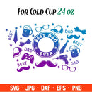 Best Dad Full Wrap Svg, Starbucks Svg, Coffee Ring Svg, Cold Cup Svg, Cricut, Silhouette Vector Cut File
