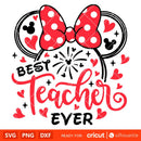 Best Teacher Ever Minnie Svg, Graduation Svg, School Svg, Disney Svg, Cricut, Silhouette Vector Cut File