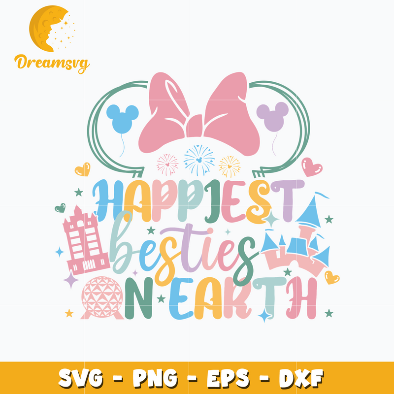 Minnie head disney happiest besties svg