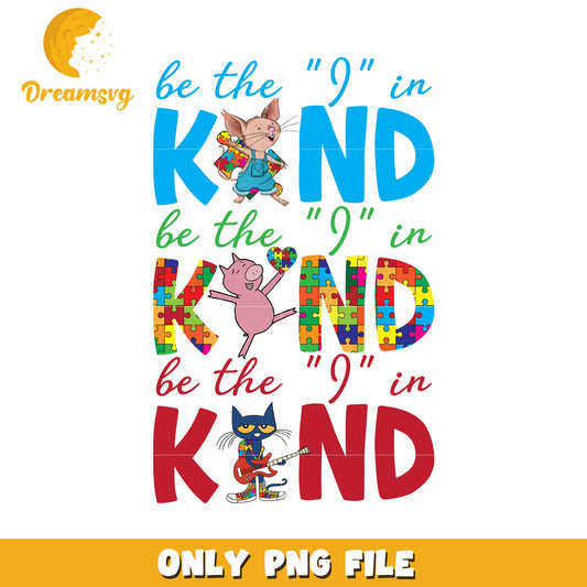Be the J in KIND Autism PNG Design