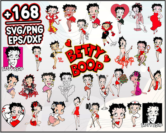 168+ Betty Boop Svg Bundle, Betty Boop Svg, Cartoon svg, png, dxf, eps digital file
