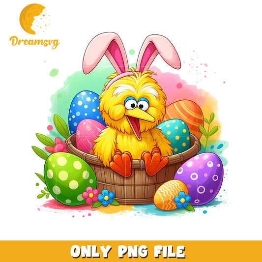 Big bird bunny easter day png, easter day png, sesame street png