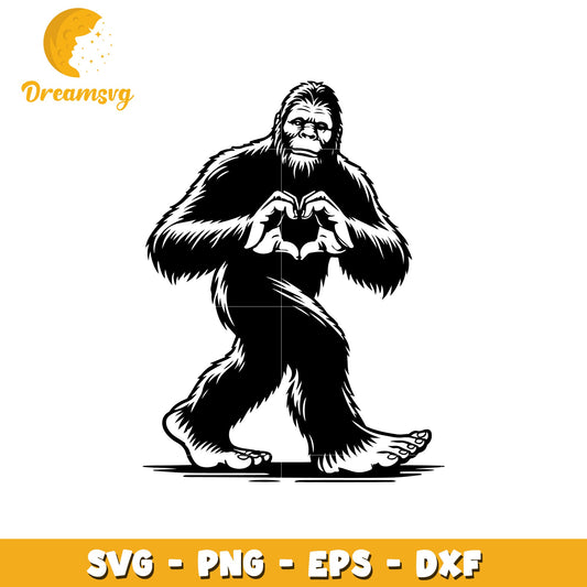 Bigfoot heart hand design svg, Bigfoot svg, logo design svg