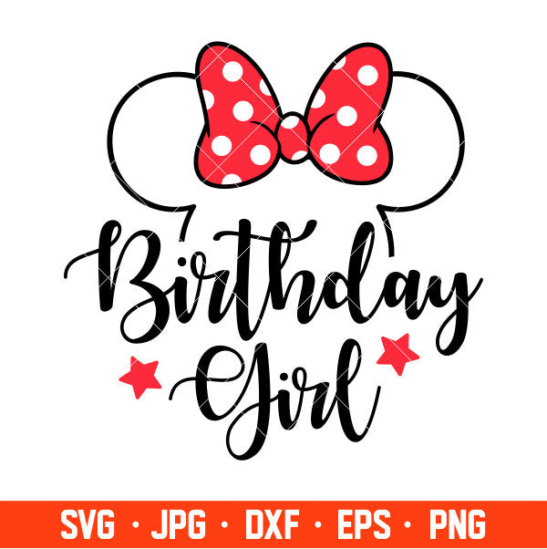 Birthday Girl Minnie Mouse Svg, Birthday Boy Ears Svg, Free Svg, Daily Freebies Svg, Cricut, Silhouette Vector Cut File