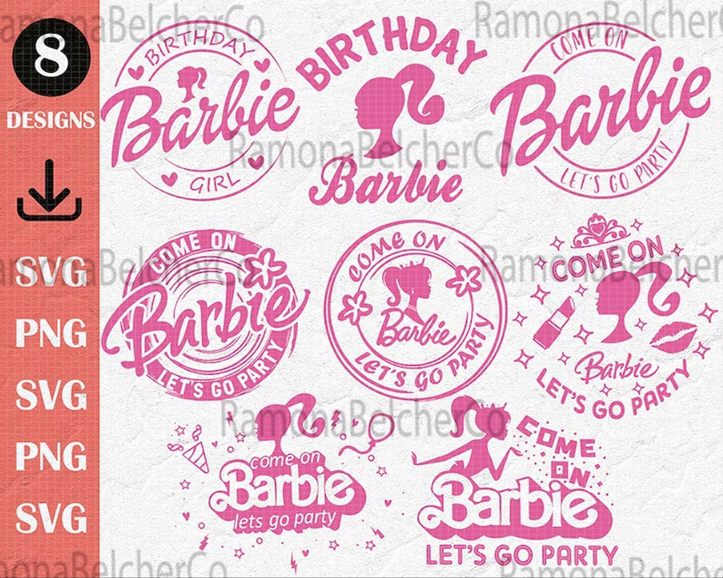 Birthday Barbie Girl Png, Birthday Party Png - Instant download