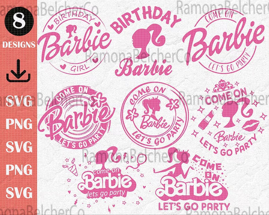 Birthday Barbie Girl Png, Birthday Party Png - Instant download