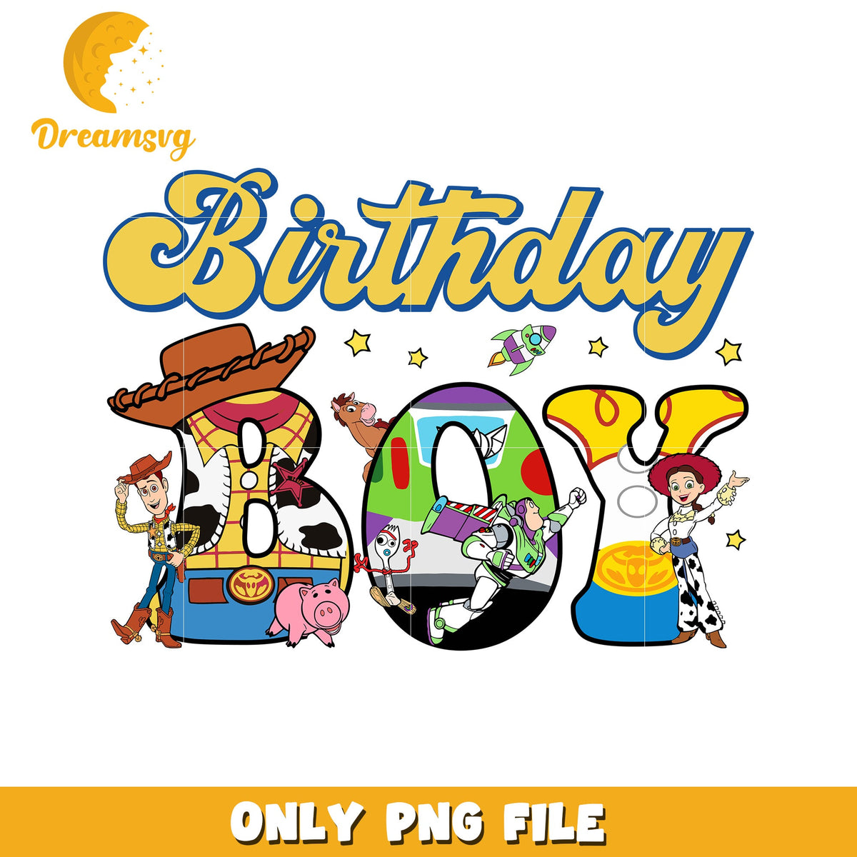 Birthday Boy Design PNG File for Kids Celebrations