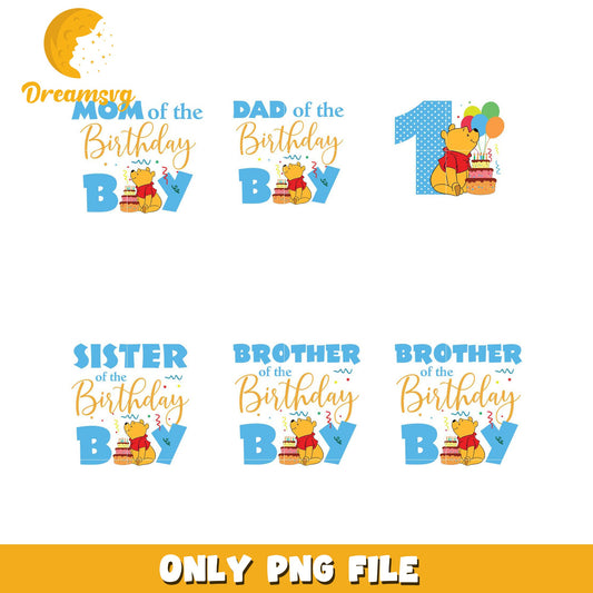 Birthday Boy PNG Bundle Mom, Dad, Sibling Designs