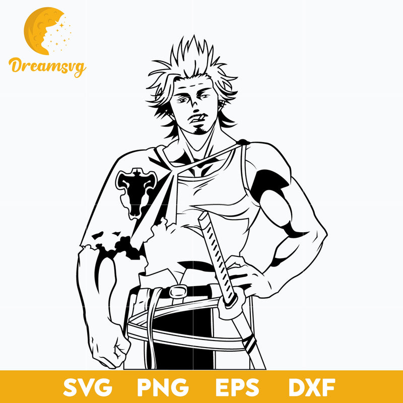 Black Clover Yami Sukehiro Svg, Anime Black Clover Svg, file for cricut, Anime svg, png, eps, dxf digital download