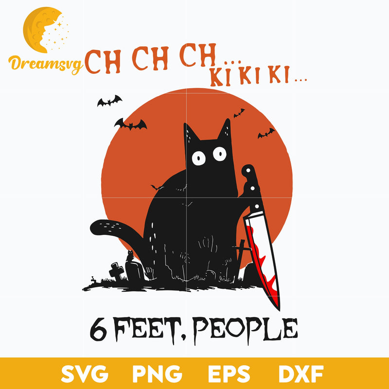 Black Cat 6 Feet People svg, Halloween svg, png, dxf, eps digital file.