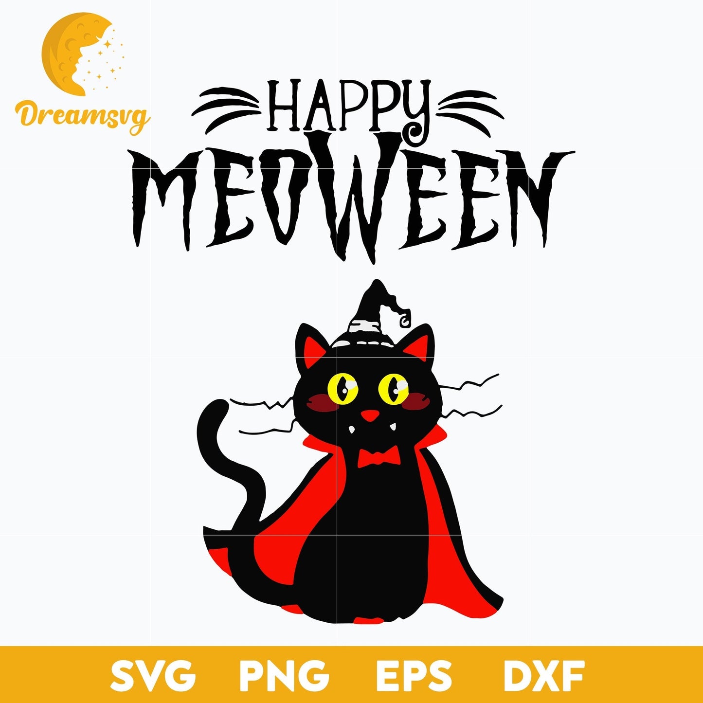Black Cat Happy Halloween svg, Halloween svg, png, dxf, eps digital file.