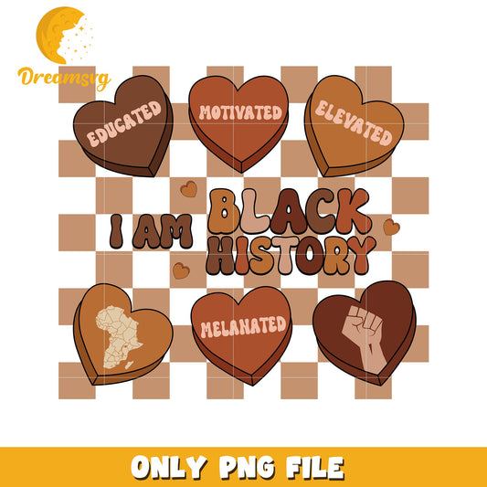 Black History PNG Heart Graphic Download