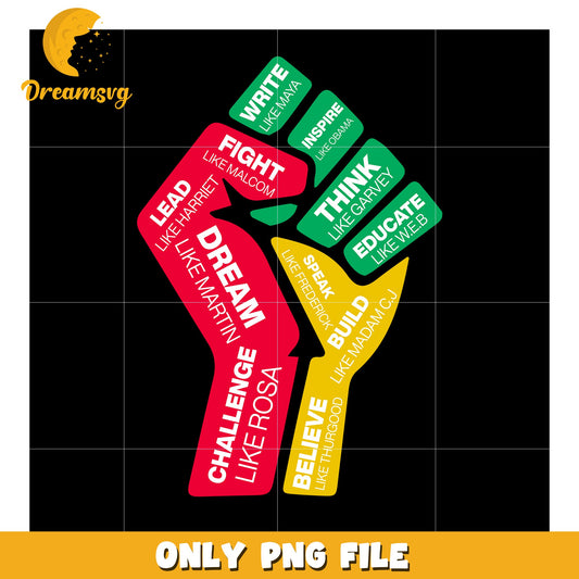 Black History PNG Raised Fist Graphic