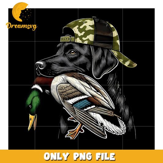 Black Lab Duck Hunter PNG Image