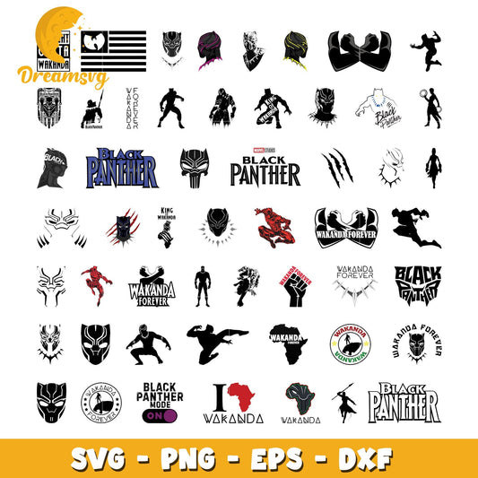 Black panther head design bundle svg, black panther characters svg