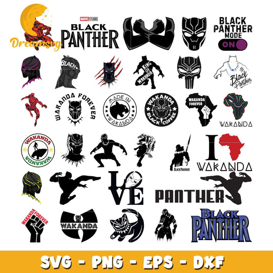 Black panther movie design bundle svg, black panther svg