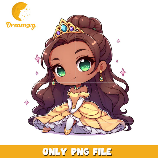 Black Princess PNG Cute Cartoon