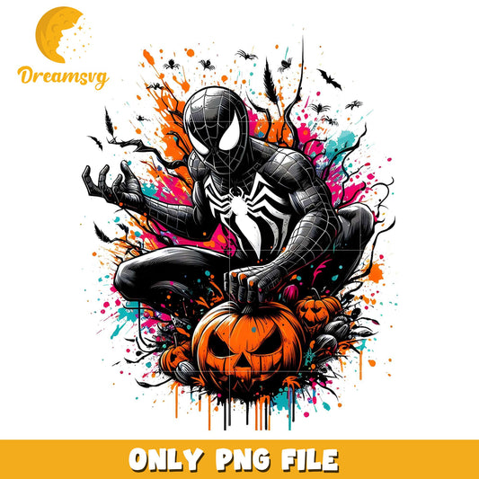 Black spiderman png, trick oe treat png, halloween era png