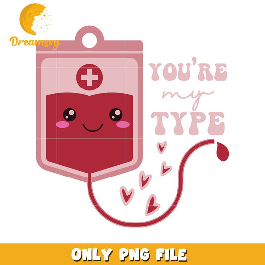Blood Bag Valentine PNG Cute Design