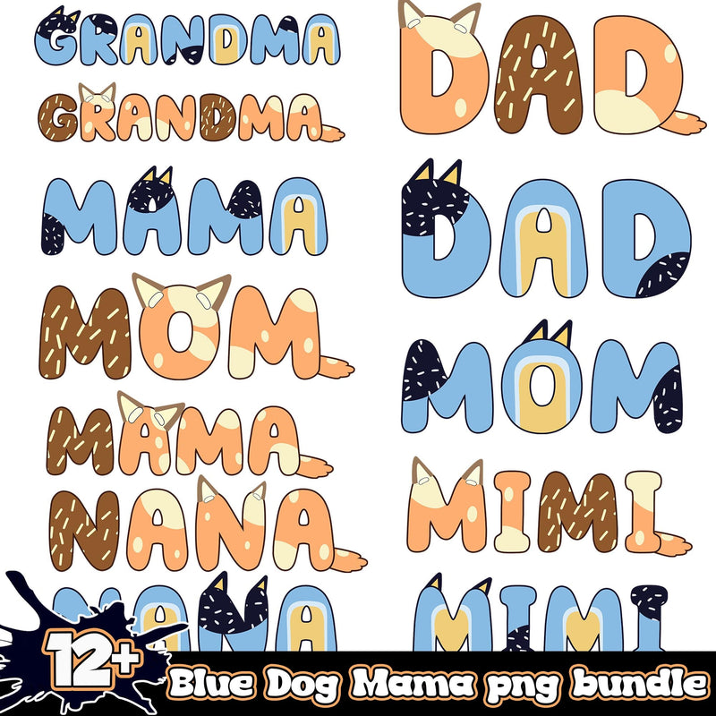 Blue Dog Mama 12+ PNG