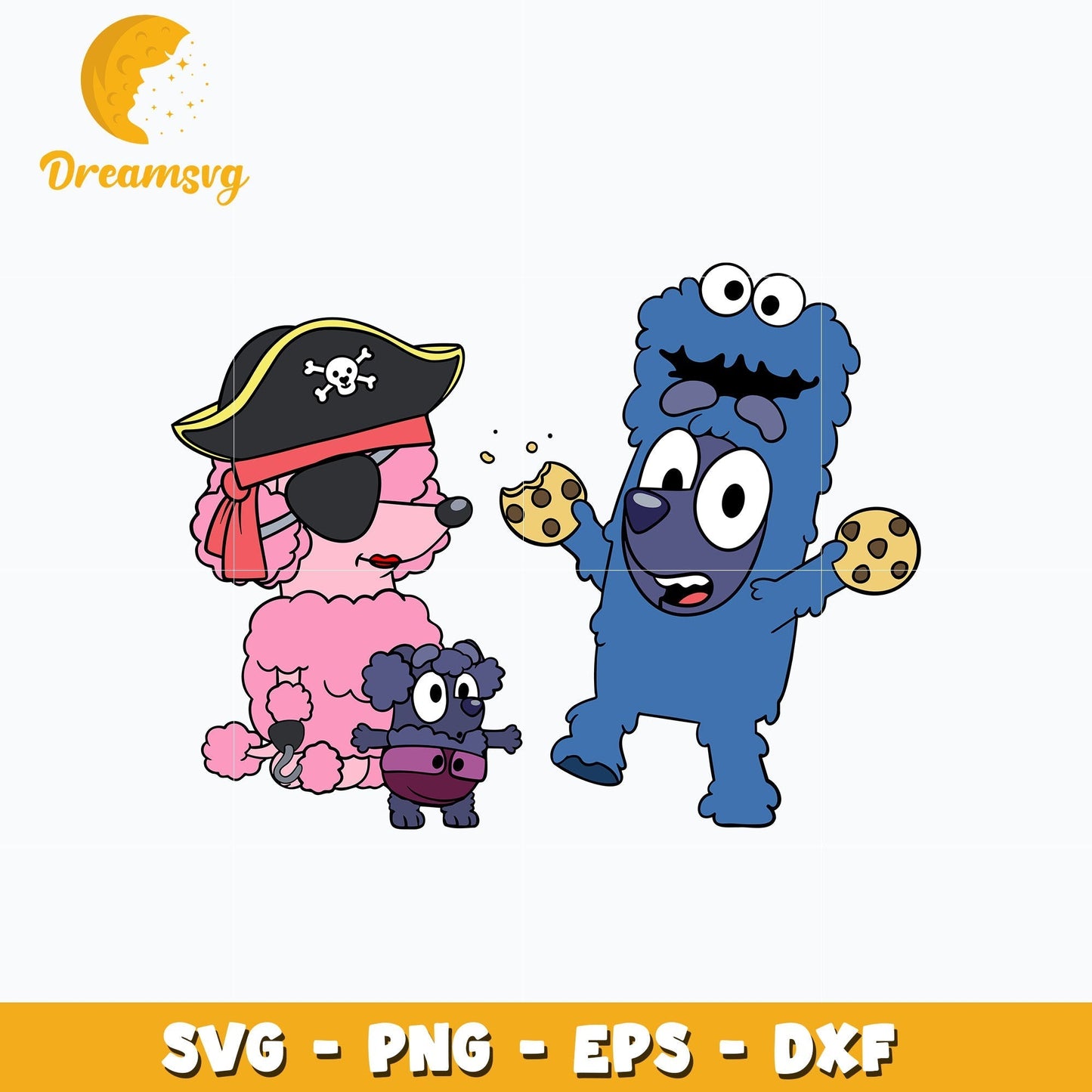 Coco And Jean Luc Pirate Svg, Bluey Halloween Svg