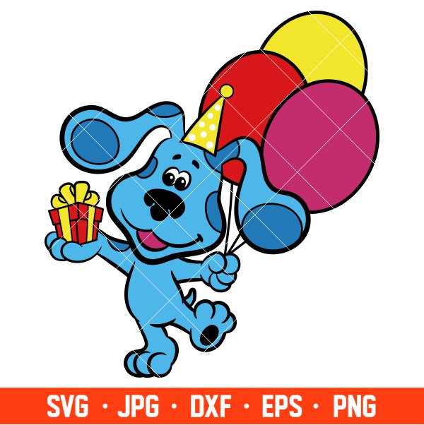 Blues Clues Birthday Svg, Baby Dog Svg, Layered Svg, Disney Svg, Cricut, Silhouette Vector Cut File