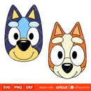 Bluey Bingo Faces Svg, Bluey Bingo Faces Clipart, Bingo Bluey Png