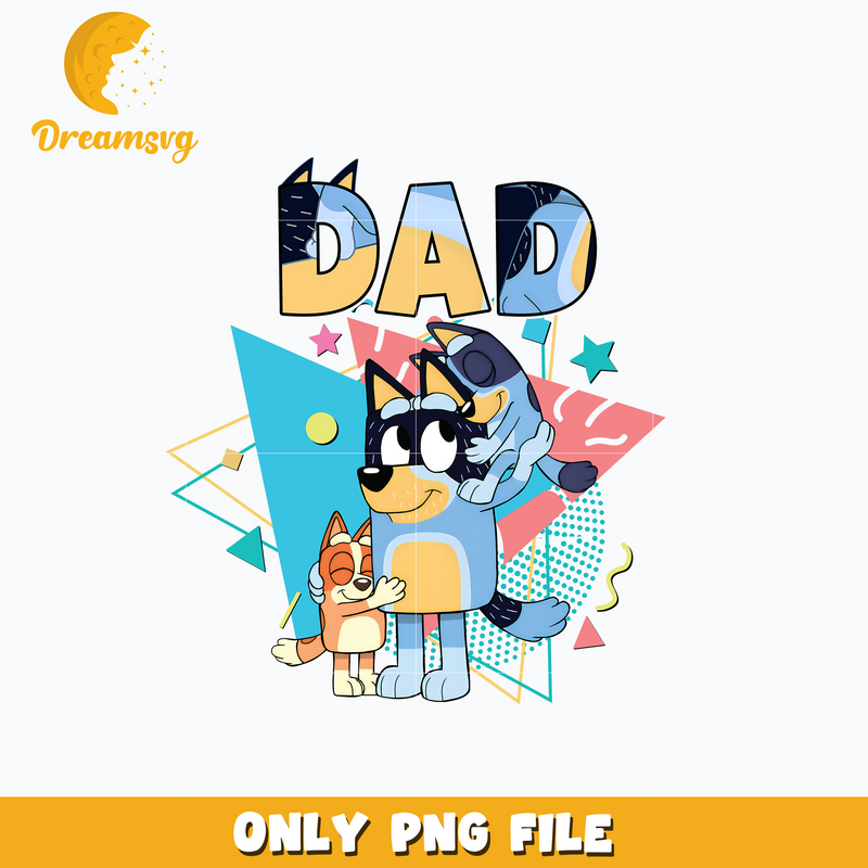 Bluey dad cartoon family png