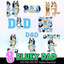 Bluey Dad SVG PNG EPS DXF Bundle Sublimation Instant Download
