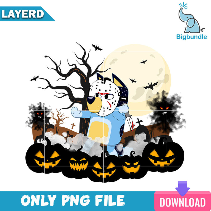 Bluey horror halloween, Bluey halloween png, Digital download.