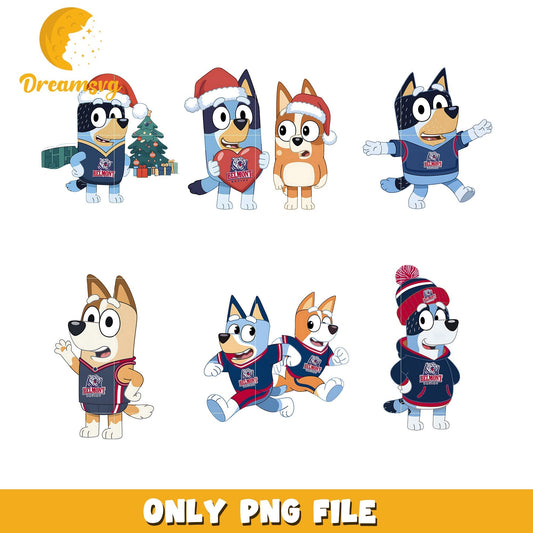 Bluey and Bingo cartoon character bundle png, Belmont Bruins png