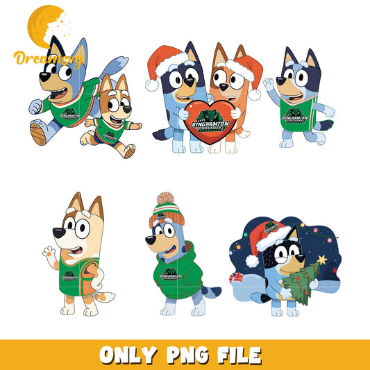 Bluey and Bingo cartoon bundle png, Binghamton Bearcats png, ncaa png