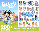 Bluey SVG Bundle, Bluey Birthday SVG, Bluey Alphabet SVG, Bluey and Family Clipart PNG Vector Files