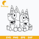 Bluey outline Svg, Bingo outline svg, Bluey Vector, Bluey Alphabeth, Bluey Cutfile, Bluey Clipart, Cartoon svg, png, dxf, eps file
