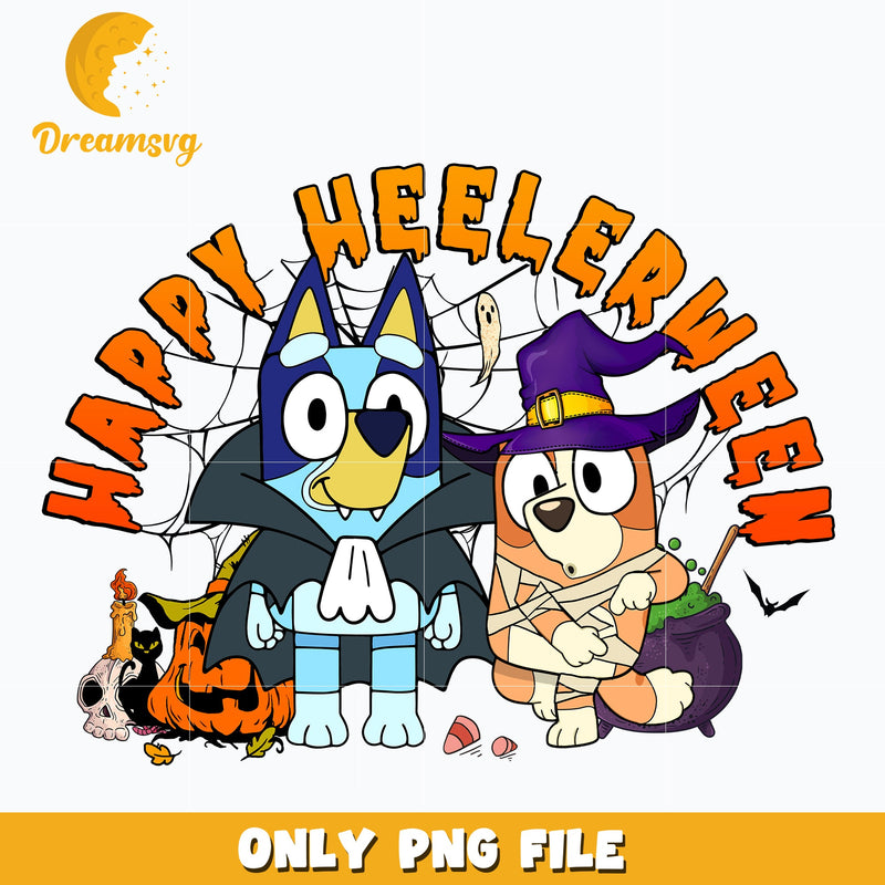 Bluey and Bingo Trick or Treat halloween png, Halloween png, Digital download.