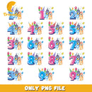 Bluey SVG Bundle, Bluey Birthday SVG, Bluey Alphabet SVG, Bluey and Family Clipart PNG Vector Files